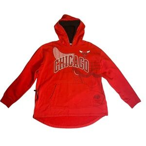 Chicago Bulls Zipway PULLOVER HOODIE Red NO SIZE TAG estimated Size L